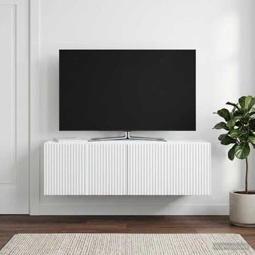 vidaXL Wandmontage TV-kast Wit 98 x 31 x 30 cm Bewerkt hout, Verzenden, Nieuw