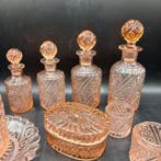 Portieux - Kaptafelset (9) - Glas - Portieux toiletset, Antiek en Kunst, Antiek | Glaswerk en Kristal
