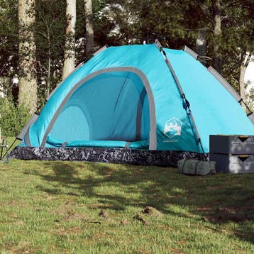 vidaXL Tent 5-persoons snelontgrendeling blauw, Caravans en Kamperen, Tenten, Verzenden, Nieuw