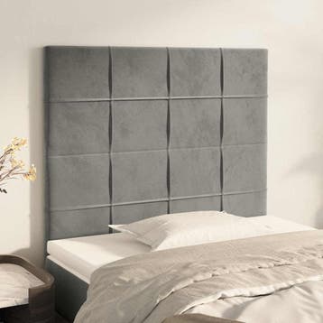 vidaXL Hoofdbord lichtgrijs 80x5x118/128 cm fluweel, Verzenden, Nieuw