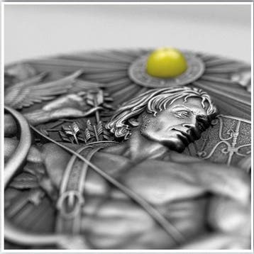 Niue. 2 Dollars 2023 Helios - Titans - Antique Finish, 2 Oz