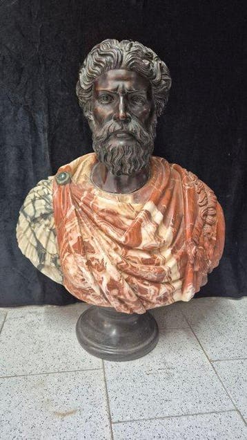 sculptuur, Imperatore Marco Aurelio - 82 cm - Brons, Marmer, Antiek en Kunst