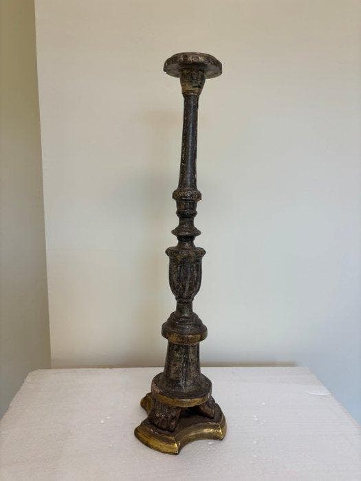 Kaarsenhouder - Hout - Kandelaar - 54 cm, Antiquités & Art, Antiquités | Livres & Manuscrits