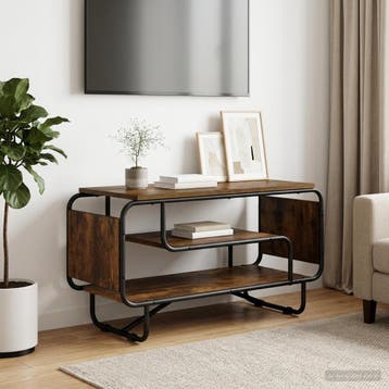 vidaXL TV Stand 80 x 36 x 45 cm Gerookt eiken Bewerkt hout, Verzenden