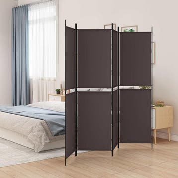 vidaXL Kamerscherm met 4 panelen 200x200 cm stof bruin, Verzenden