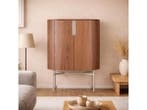 Veiling - Wandkast Walnoot - 130cm - Notenhout bruin - Creme, Maison & Meubles, Armoires | Armoires murales