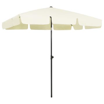 vidaXL Strandparasol 200x125 cm zandgeel, Tuin en Terras, Parasols, Verzenden, Nieuw