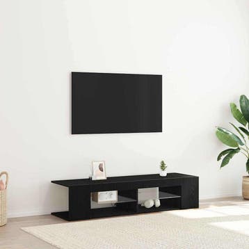 vidaXL TV Kast 135 x 39 x 30 cm Zwart Eiken Bewerkt hout, Verzenden