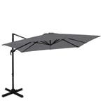 Parasol Pisogne 300x300cm – Zweefparasol | Grijs, Tuin en Terras, Parasols, Verzenden, Nieuw