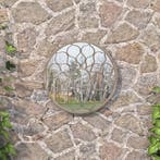 vidaXL Tuinspiegel rond 40x3 cm ijzer zandkleurig, Verzenden
