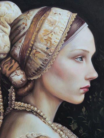 Anne Dias - (100% handpainted !) Lady Rosalinde of warm