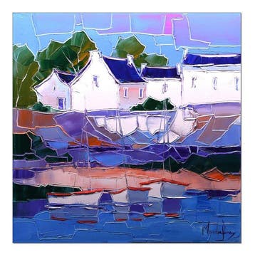 Caroline Mandrafina - Pfleger  Au port de Doëlan, Antiek en Kunst, Kunst | Schilderijen | Modern