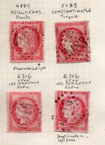 Frankrijk 1872 - Uitgifte Ceres 80c roze - cataloguswaarde