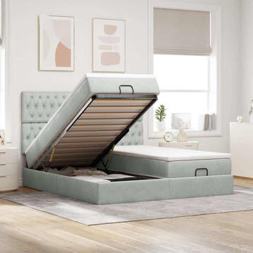 vidaXL Ottoman bed met matrassen 180x200cm fluweel, Huis en Inrichting, Slaapkamer | Bedden, Verzenden, Nieuw