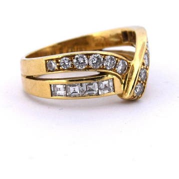 Cocktailring - 18 karaat Geel goud - 0.96ct. tw. Diamant