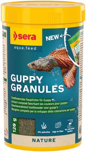Sera Guppy Granules 250ml (Granulaat, pallets en sticks), Animaux & Accessoires, Ophalen of Verzenden, Overige typen