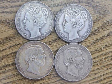 Nederland. Willem III. Gulden 1854/1898 Willem III +