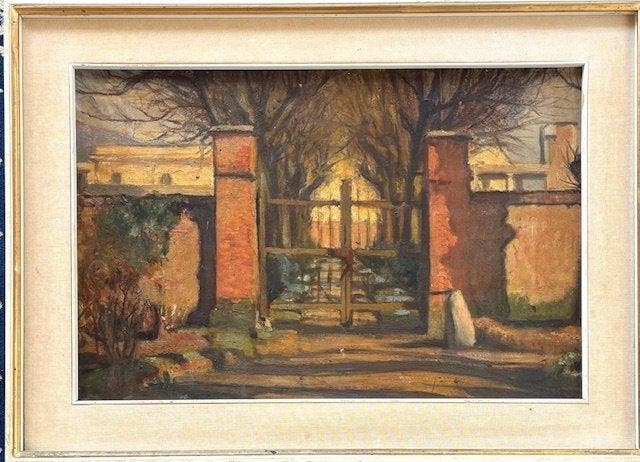 Cesare Tubino (1899-1990) - Ingresso di Villa Tubino a San, Antiek en Kunst, Kunst | Schilderijen | Klassiek