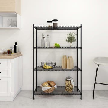 vidaXL Opbergrek 4-laags 200 kg 90x35x137 cm zwart, Verzenden