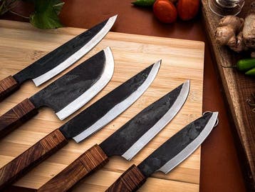 other - Keukenmes - Kitchen knife set - 705 - Staal, Hout,
