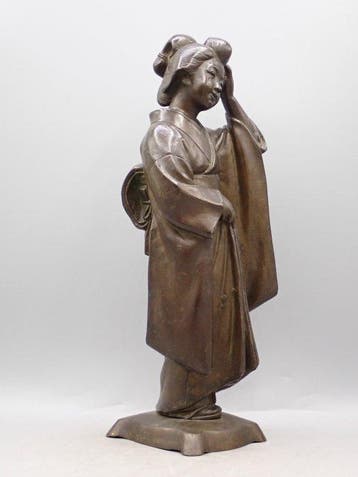 Figuur - Geisha - Brons - Japan - Meiji periode (1868-1912)