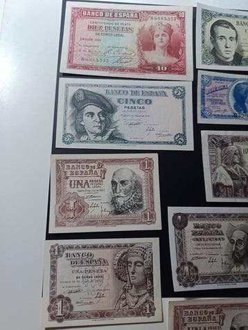 Spanje. - 14 banknotes - various dates (Zonder minimumprijs)