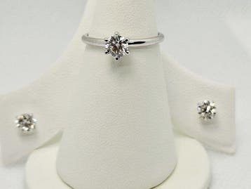 Ensemble de bijoux 2 pièces - 14 carats Or blanc - 1.50ct., Bijoux, Sacs & Beauté, Bijoux anciens