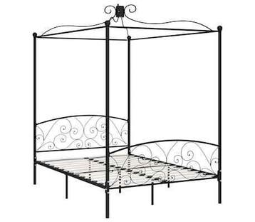 Zwart Hemelbed 120x200 - Tweede kansje, OP = OP!, Huis en Inrichting, Verzenden, Zo goed als nieuw, Twijfelaar, 120 cm
