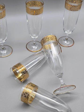 C.R.E. Art Italia - Drinkservies (6) - 24 kt goud -
