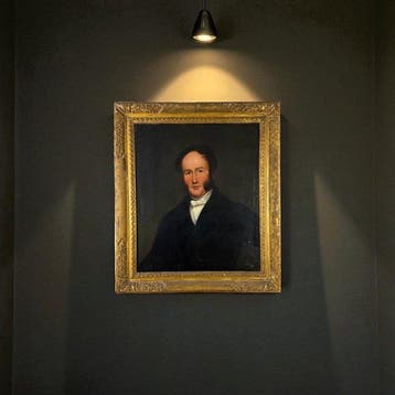 Britse school (XIX) - Portrait of a gentleman in a black