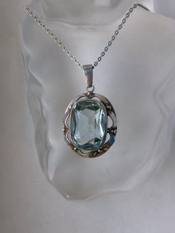 Zilver - Ketting met hanger - Art Deco