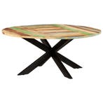 vidaXL Eettafel rond 175x75 cm massief gerecycled hout, Verzenden