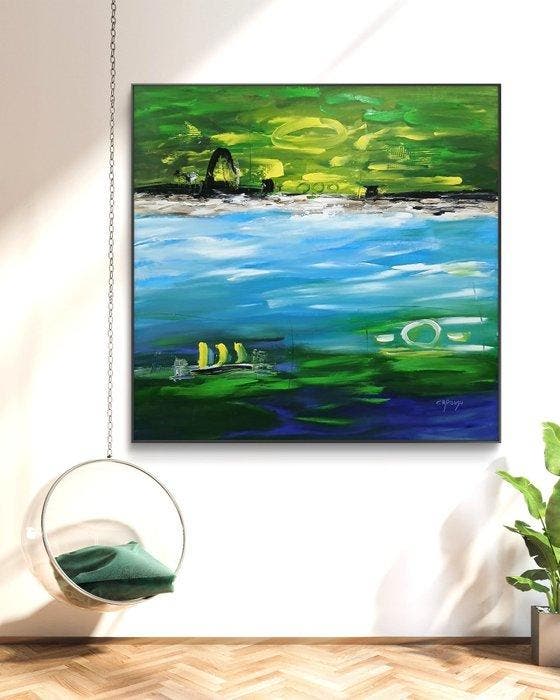 Cardusu - LA PLAYA XL, Antiquités & Art, Art | Peinture | Moderne