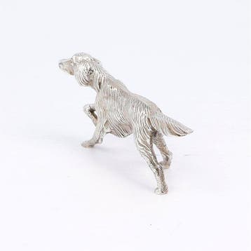 Hond. - Beeldje - Ierse setter. - .835 zilver