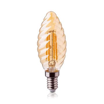 LED - filament - e14 - kaars - ribbel - dimbaar - amber - 2w, Verzenden, Nieuw