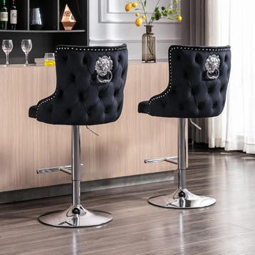 Ya-Home Fluwelen barkruk, set van 2, in hoogte verstelbaar,, Verzenden