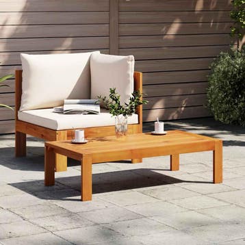 vidaXL 2-delige Loungeset met kussens massief acaciahout, Tuin en Terras, Tuinsets en Loungesets, Verzenden, Nieuw