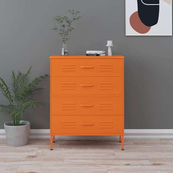 vidaXL Ladekast 80x35x101,5 cm staal oranje, Verzenden