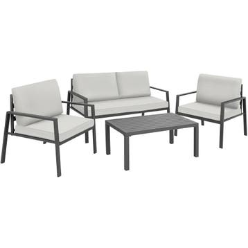 tectake Zitgroep Göteborg met tafel - lichtgrijs, Verzenden