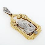 Pendentif en forme de croix - 18 carats Or jaune, Or blanc -