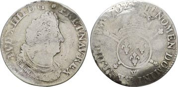 1/4 Ecu Lille, dazu Groschen 1702 W Frankreich: Ludwig Xi..., Verzenden, België
