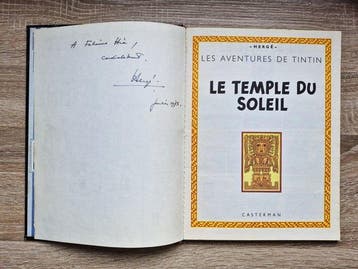 Tintin T14 - Le temple du soleil + dédicace manuscrite - 1