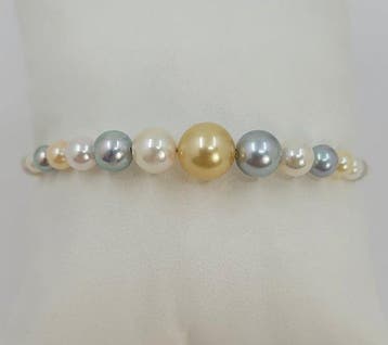 Armband - 18 karaat Geel goud - 4×9 mm Akoya parels, Nieuw