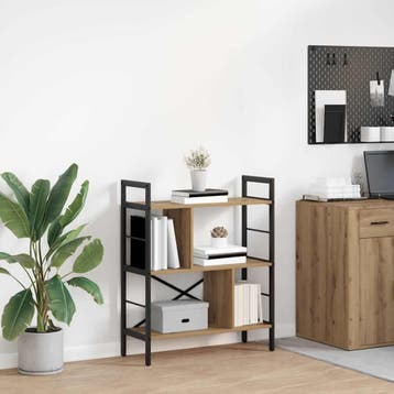 vidaXL Boekenplank Artisan Eiken 75 x 30 x 91 cm Bewerkt, Huis en Inrichting, Verzenden, Nieuw