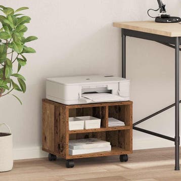 vidaXL Printerstand Oudhout 41 x 32 x 34,5 cm Bewerkt hout, Verzenden
