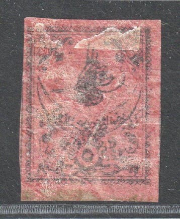 Turkije 1863 - Turkije 4 II x * 5 Ghr. zwart op roze,, Gestempeld