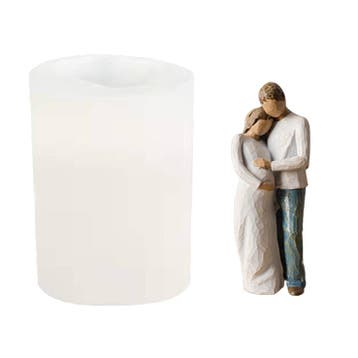 Man met Zwangere Vrouw Mal Zeep Kaarsen Maken, Verzenden