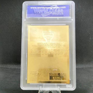 1998 Fleer Fleer 23KT Gold Michael Jordan WGC 10 Gesigneerde, Nieuw
