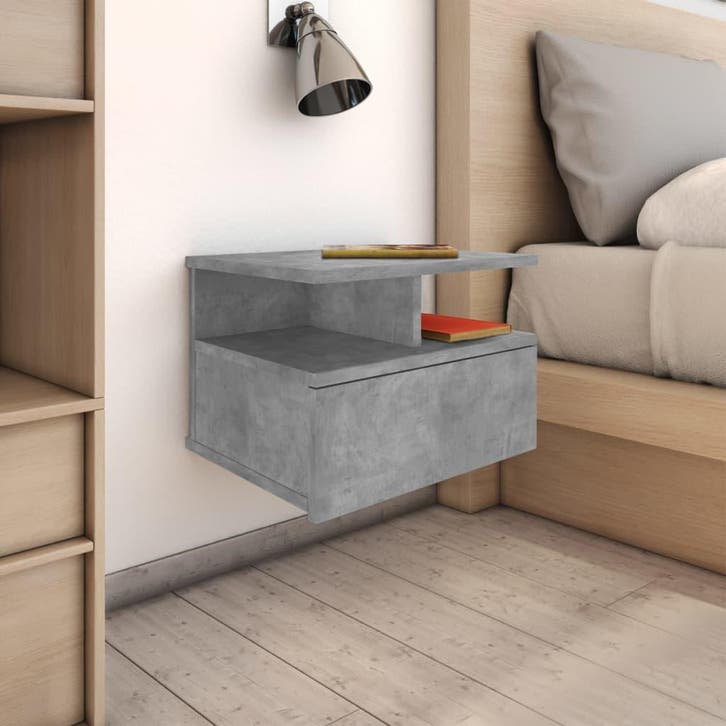 vidaXL Nachtkastje zwevend 40x31x27 cm bewerkt hout, Huis en Inrichting, Slaapkamer | Nachtkastjes, Nieuw, Verzenden