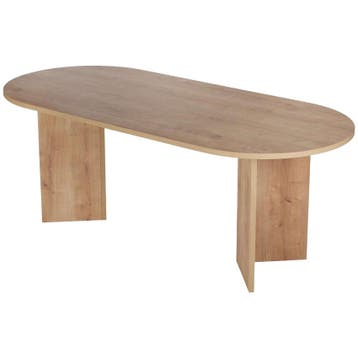 Evila Eettafel - Houtkleurig - Nieuw/Ongebruikt - Melamine -, Verzenden, Nieuw, 200 cm of meer, Scandinavisch